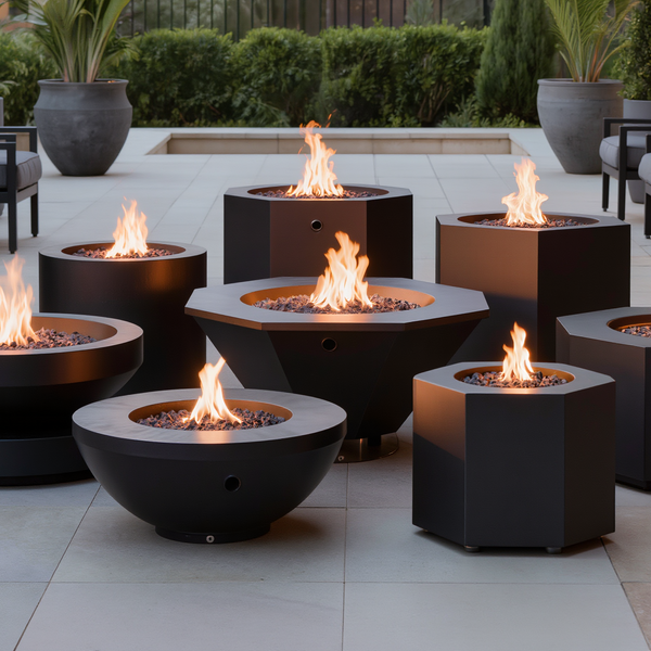 Modern Round Fire Pit Bowls Outdoor Setup