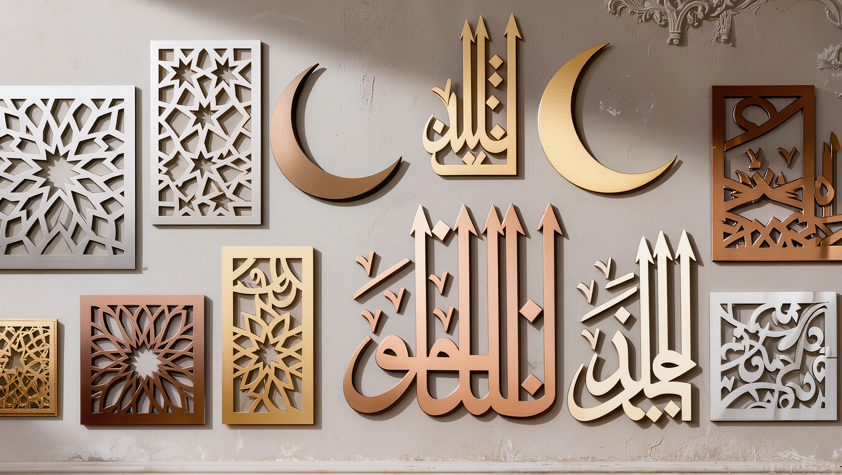 Islamic Geometric Calligraphy Metal Wall Art Collection - Arabion Trading LLC