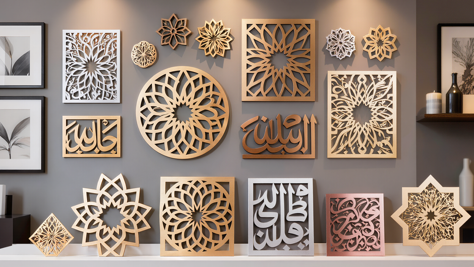 Islamic Geometric Calligraphy Metal Wall Art Collection - Arabion Trading LLC