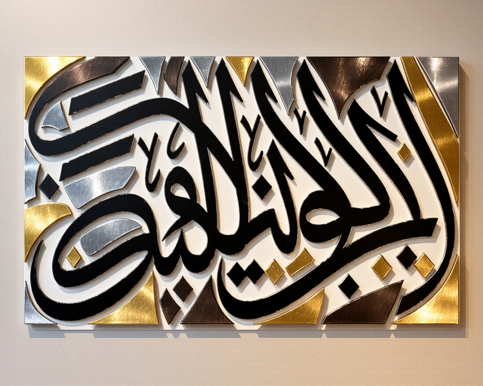 Modern 3D Shahada Metal Wall Art Decor
