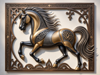 Regal Framed Horse Arabic Calligraphy Metal Art - Arabion Trading LLC