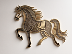 Majestic Horse Gold Calligraphy Wall Decor - Arabion Trading LLC