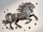 Shahada Horse Multi-Tone Metal Islamic Wall Art - Arabion Trading LLC