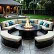 Geometric Black Fire Pits Patio Entertainment Setup
