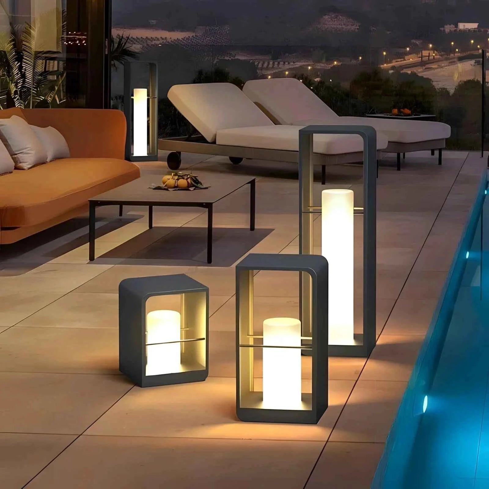Modern Metal Cage Floor Lantern