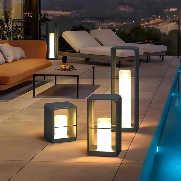 Modern Metal Cage Floor Lantern